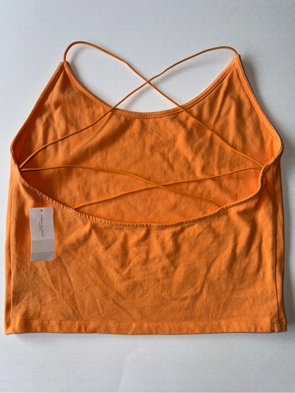 AEO Strappy Tangerine Orange Crop Tank
